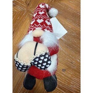 Red & White Valentine Gnome With Heart Hat & Lingerie Accessory